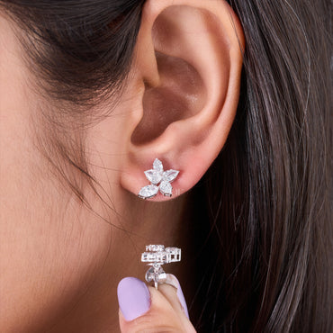 Pear & Marquise Lab-Grown Diamond Flower Earrings