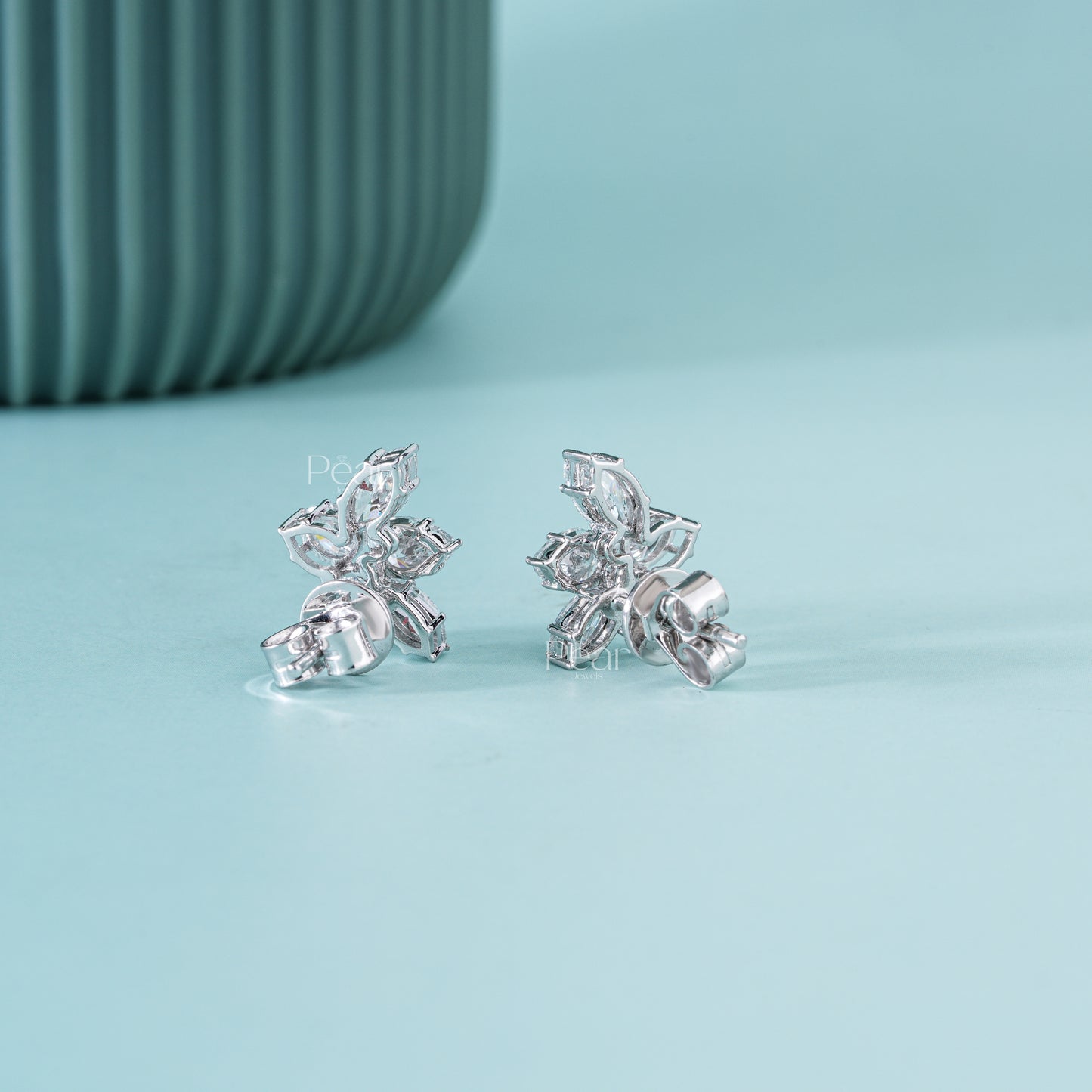 Pear & Marquise Lab-Grown Diamond Flower Earrings
