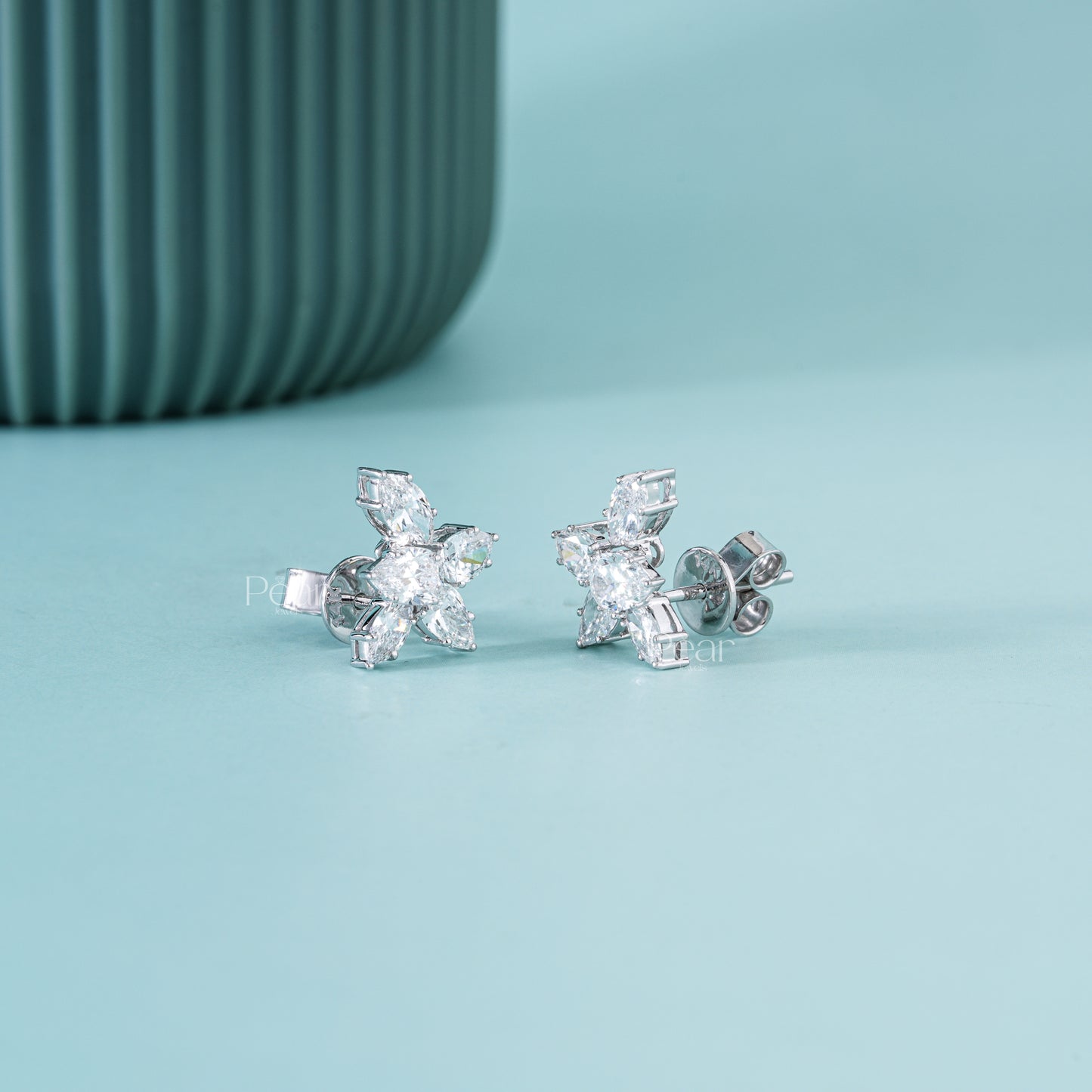 Pear & Marquise Lab-Grown Diamond Flower Earrings
