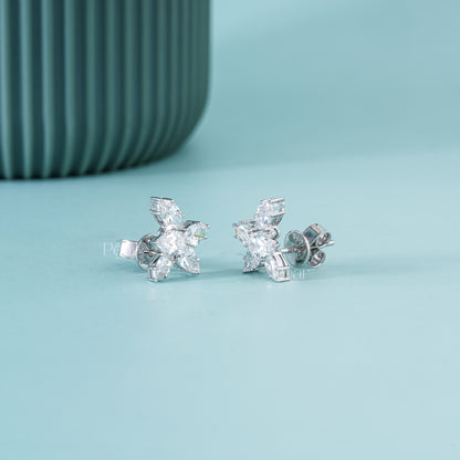 Pear & Marquise Lab-Grown Diamond Flower Earrings