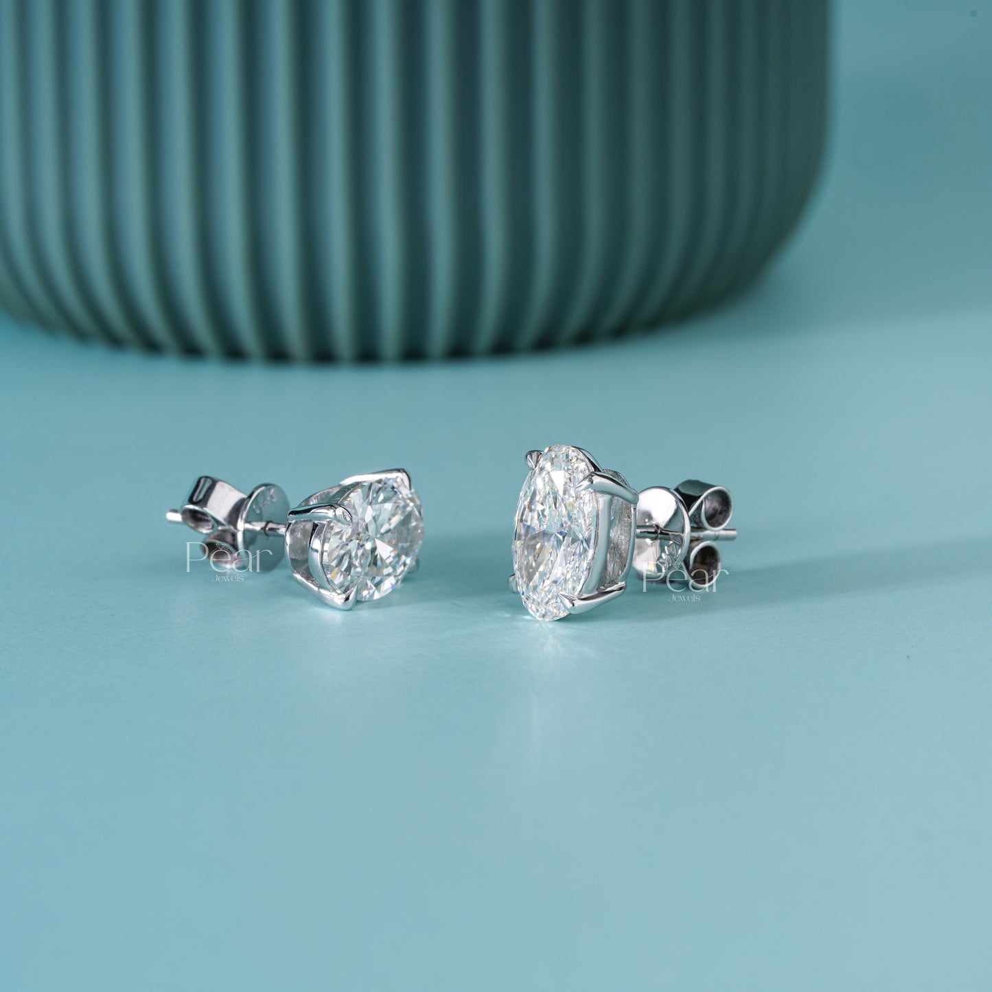 Oval Lab-Grown Diamond Stud Earrings – 3.00 TCW, D Colour, VVS2 Clarity