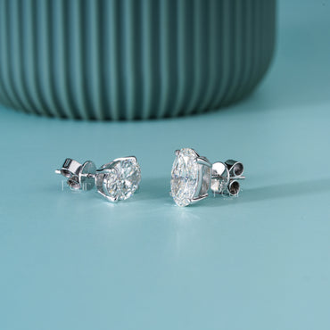 14K Round Lab-Grown Diamond Stud Earrings – 4.00 TCW, E Colour, VVS2 Clarity