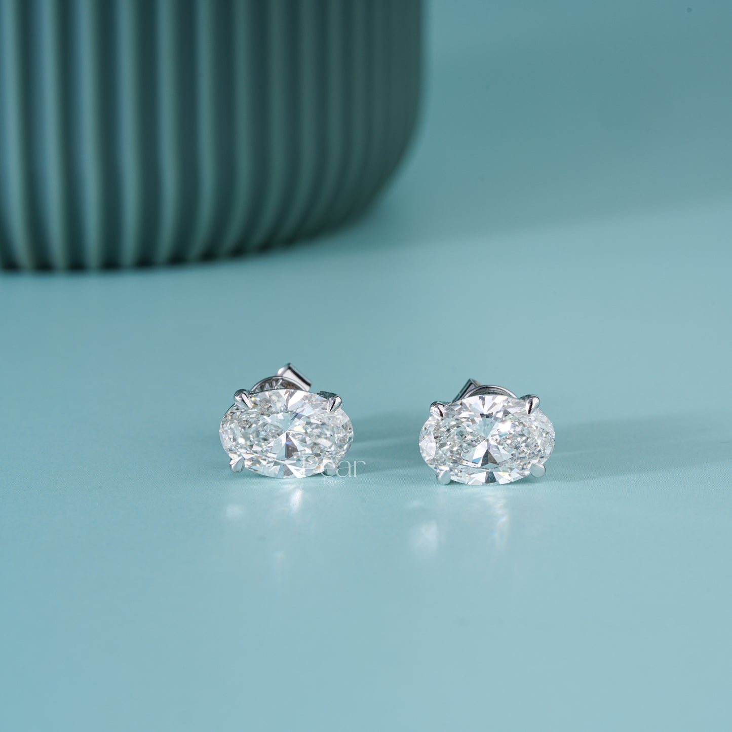 Oval Lab-Grown Diamond Stud Earrings – 3.00 TCW, D Colour, VVS2 Clarity
