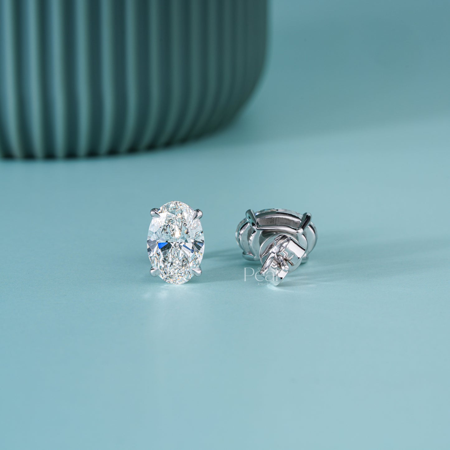 Oval Lab-Grown Diamond Stud Earrings – 3.00 TCW, D Colour, VVS2 Clarity