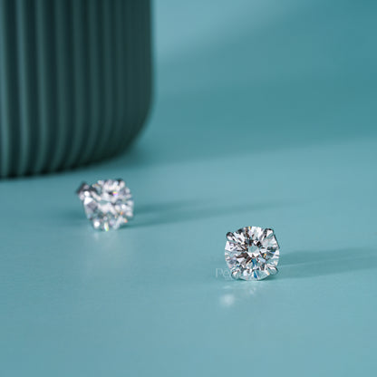Round Lab-Grown Diamond Stud Earrings – 4.00 TCW, E Colour, VVS2 Clarity