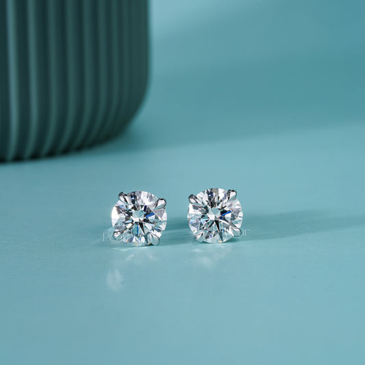 Round Lab-Grown Diamond Stud Earrings – 4.00 TCW, E Colour, VVS2 Clarity