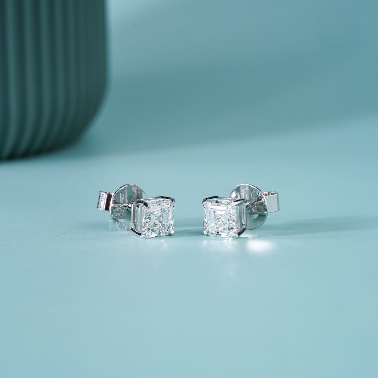 Asscher Lab-Grown Diamond Stud Earrings – 2.00 TCW, D Colour, VVS2 Clarity