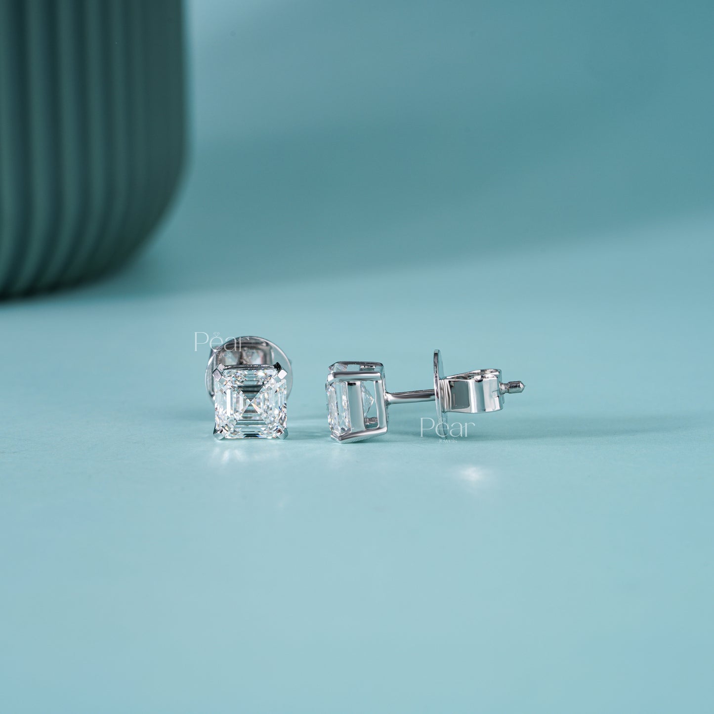 Asscher Lab-Grown Diamond Stud Earrings – 2.00 TCW, D Colour, VVS2 Clarity