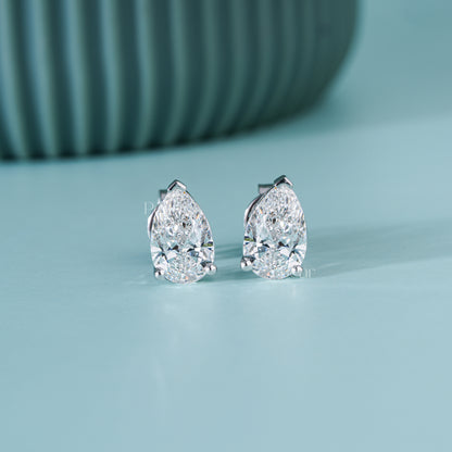 Pear Lab-Grown Diamond Stud Earrings – 2.00 TCW, D Colour, VVS2 Clarity