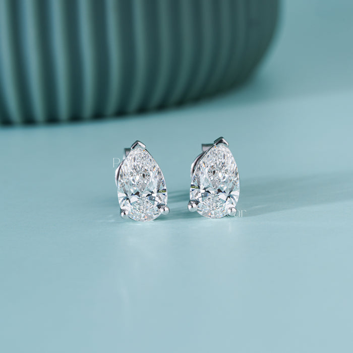 2.00TCW Pear Lab-Grown Diamond Stud Earrings