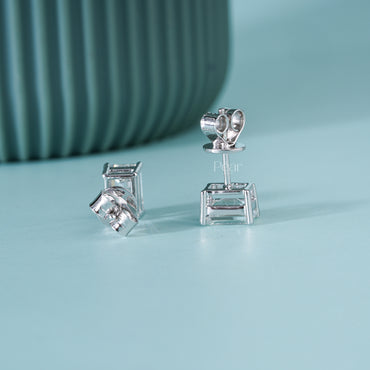 Emerald-Cut Lab-Grown Diamond Stud Earrings – 2TCW