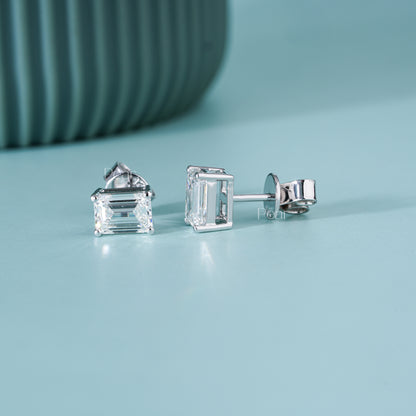 Emerald-Cut Lab-Grown Diamond Stud Earrings – 2TCW