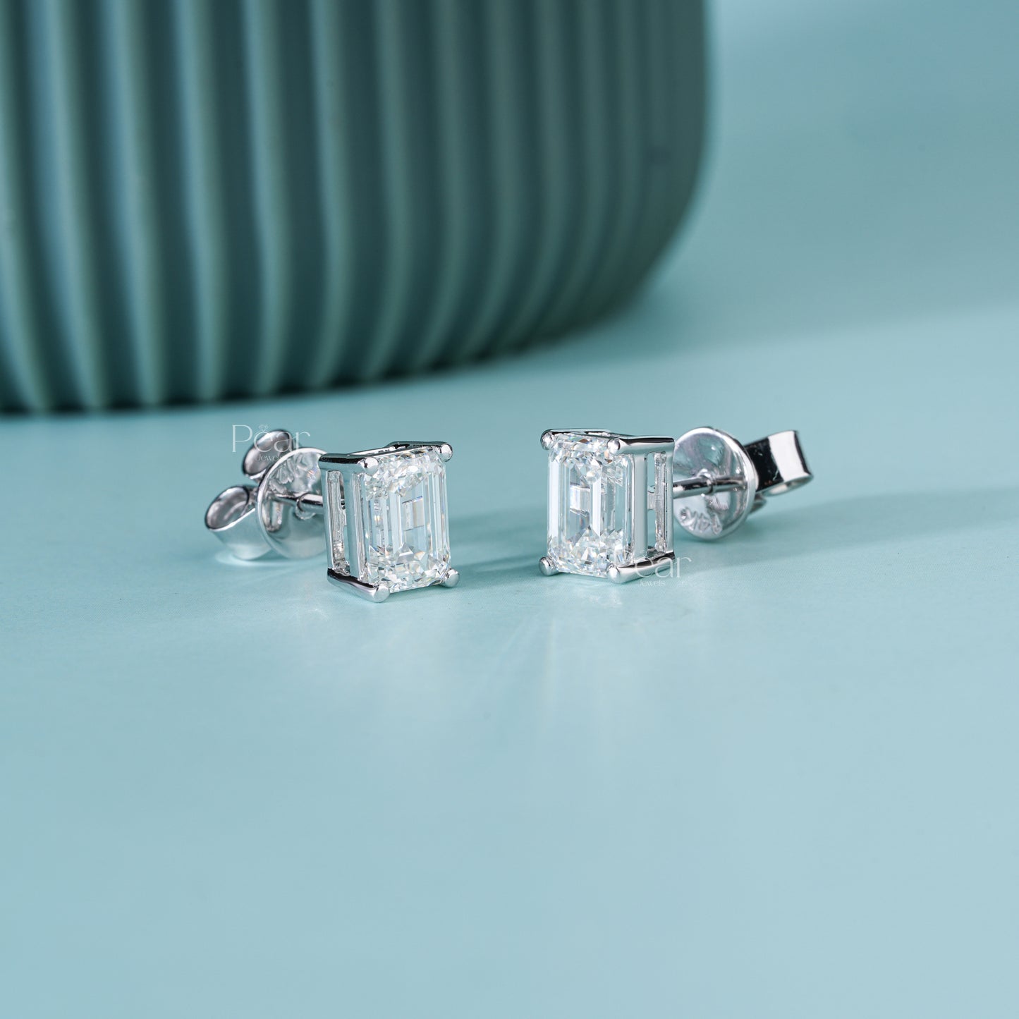 Emerald-Cut Lab-Grown Diamond Stud Earrings – 2TCW
