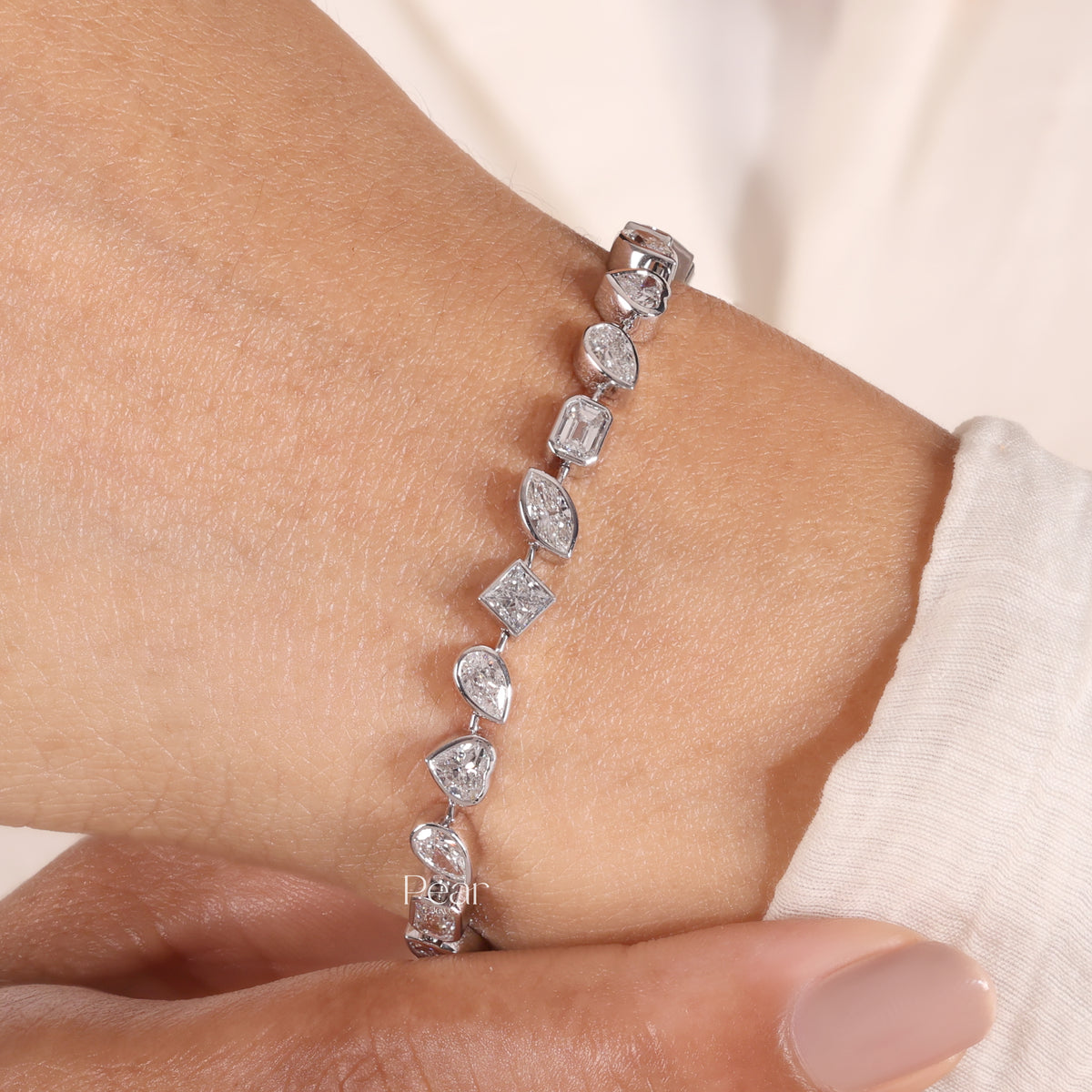 Multi-Shape Lab-Grown Diamond Tennis Bracelet – 0.20CT Each