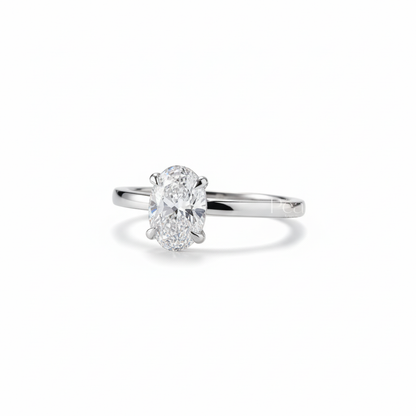 1ct Oval Solitaire Natural Diamond Engagement Ring - PearJewels Australia