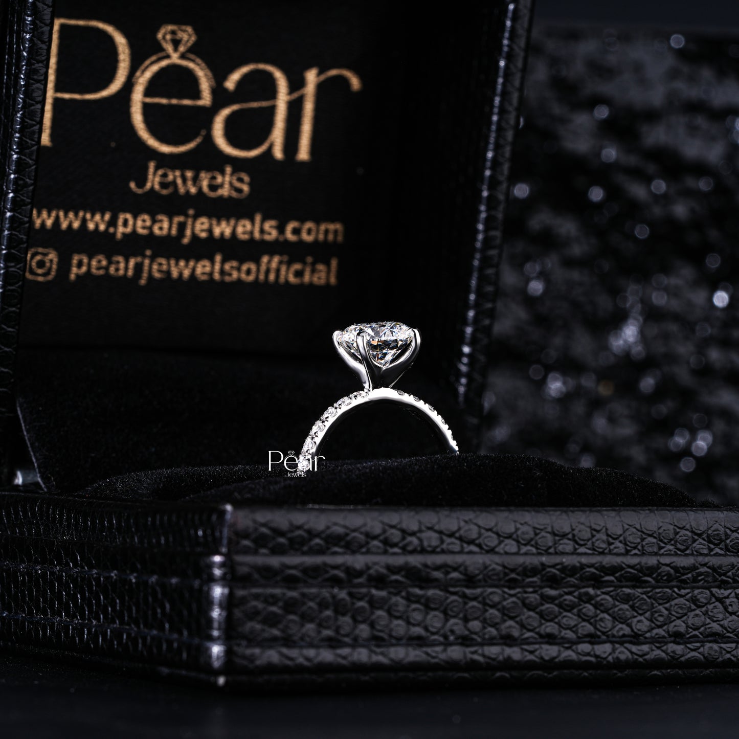 2.0Ct Round Solitaire Labgrown Diamond Engagement Ring - Pear Jewels