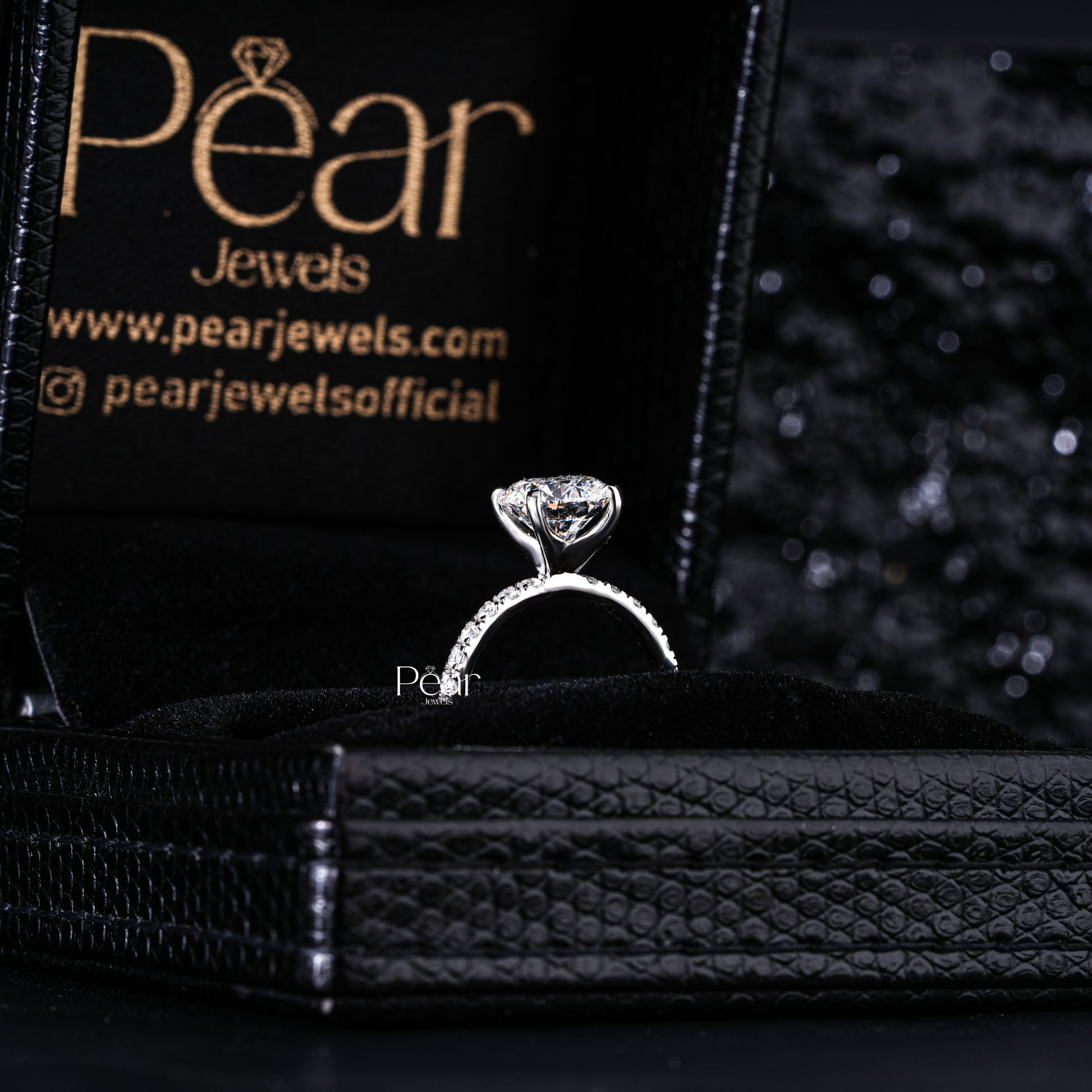2.0Ct Round Solitaire Labgrown Diamond Engagement Ring - Pear Jewels