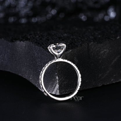 2.0Ct Round Solitaire Labgrown Diamond Engagement Ring - Pear Jewels