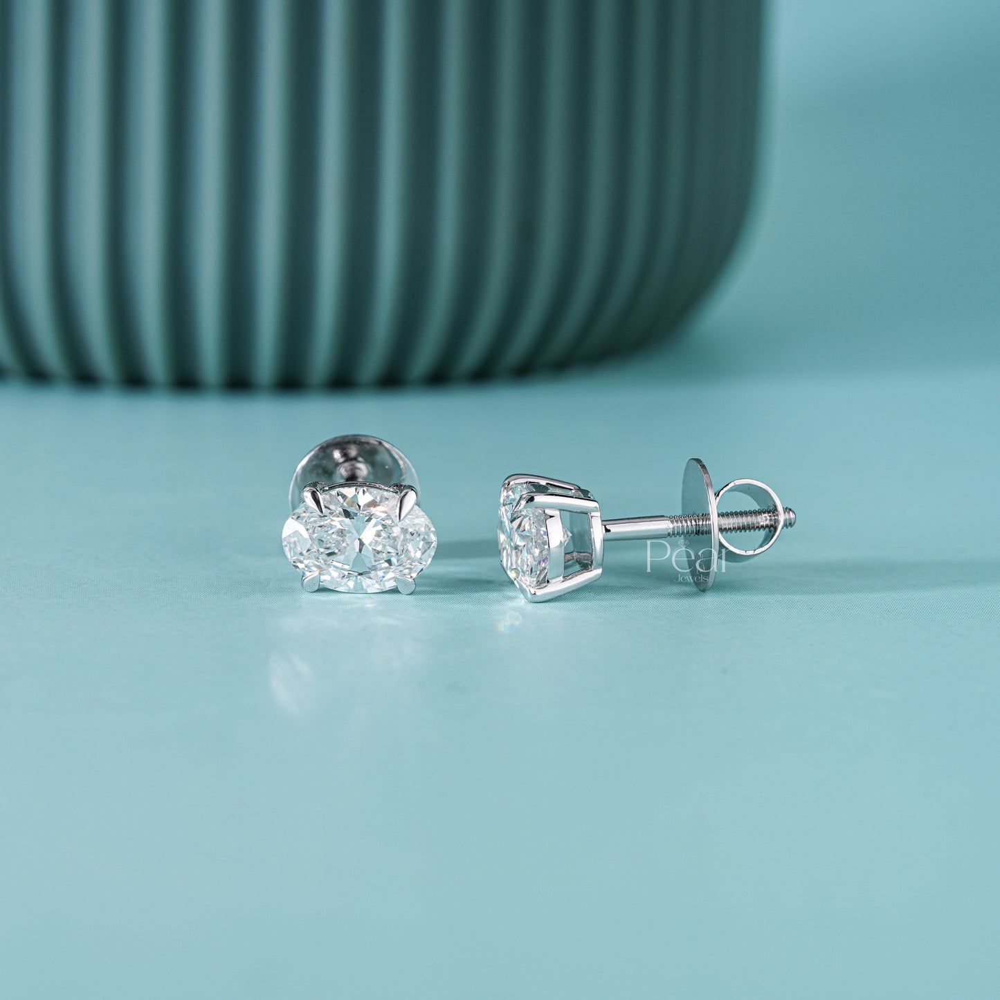 Oval Lab-Grown Diamond Stud Earrings – 2.00 TCW, E Colour, VVS2 Clarity