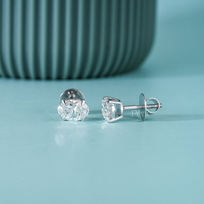 Oval Lab-Grown Diamond Stud Earrings – 2.00 TCW, E Colour, VVS2 Clarity