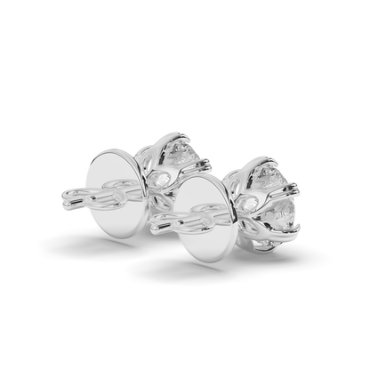 Classic Round Prong-Set Solitaire Lab-Grown Diamond Stud Earrings - Pear Jewels