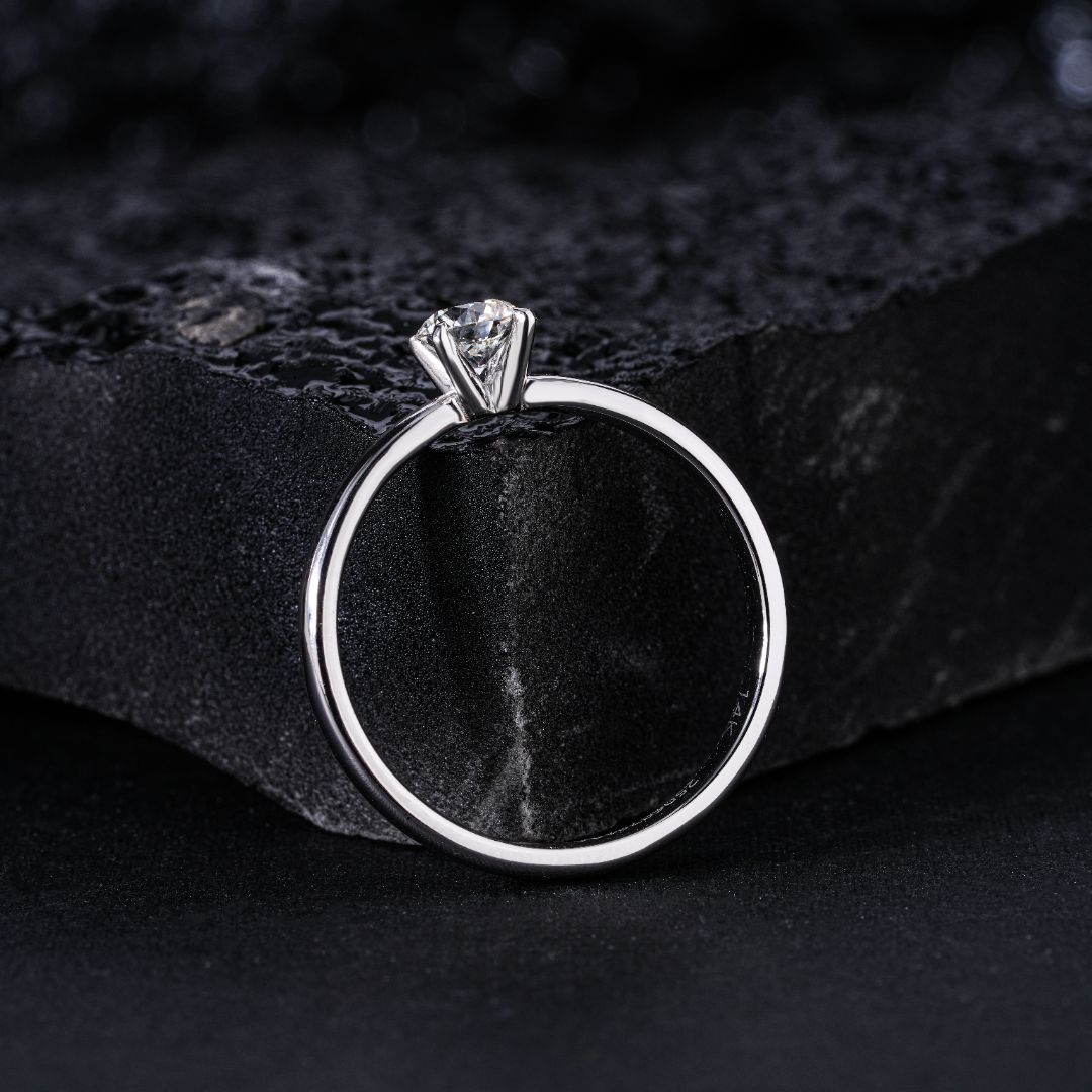 0.5Ct Round Solitaire Engagement Natural Diamond Ring - PearJewels Australia