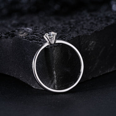 0.5Ct Round Solitaire Engagement Natural Diamond Ring - PearJewels Australia