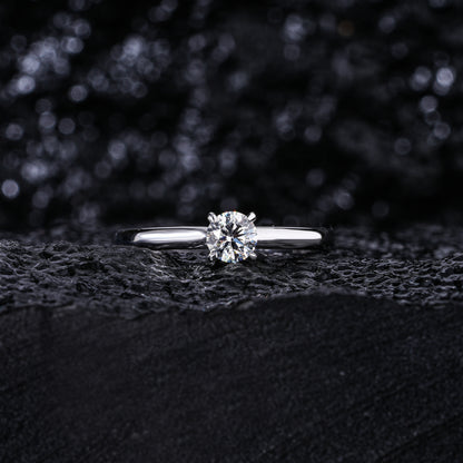 0.5Ct Round Solitaire Engagement Natural Diamond Ring - PearJewels Australia