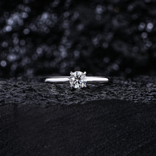 0.5Ct Round Solitaire Engagement Natural Diamond Ring - PearJewels Australia