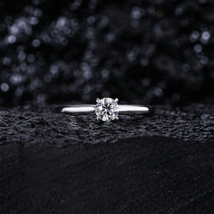 0.50CT Round Brilliant Natural Diamond Solitaire Engagement Ring