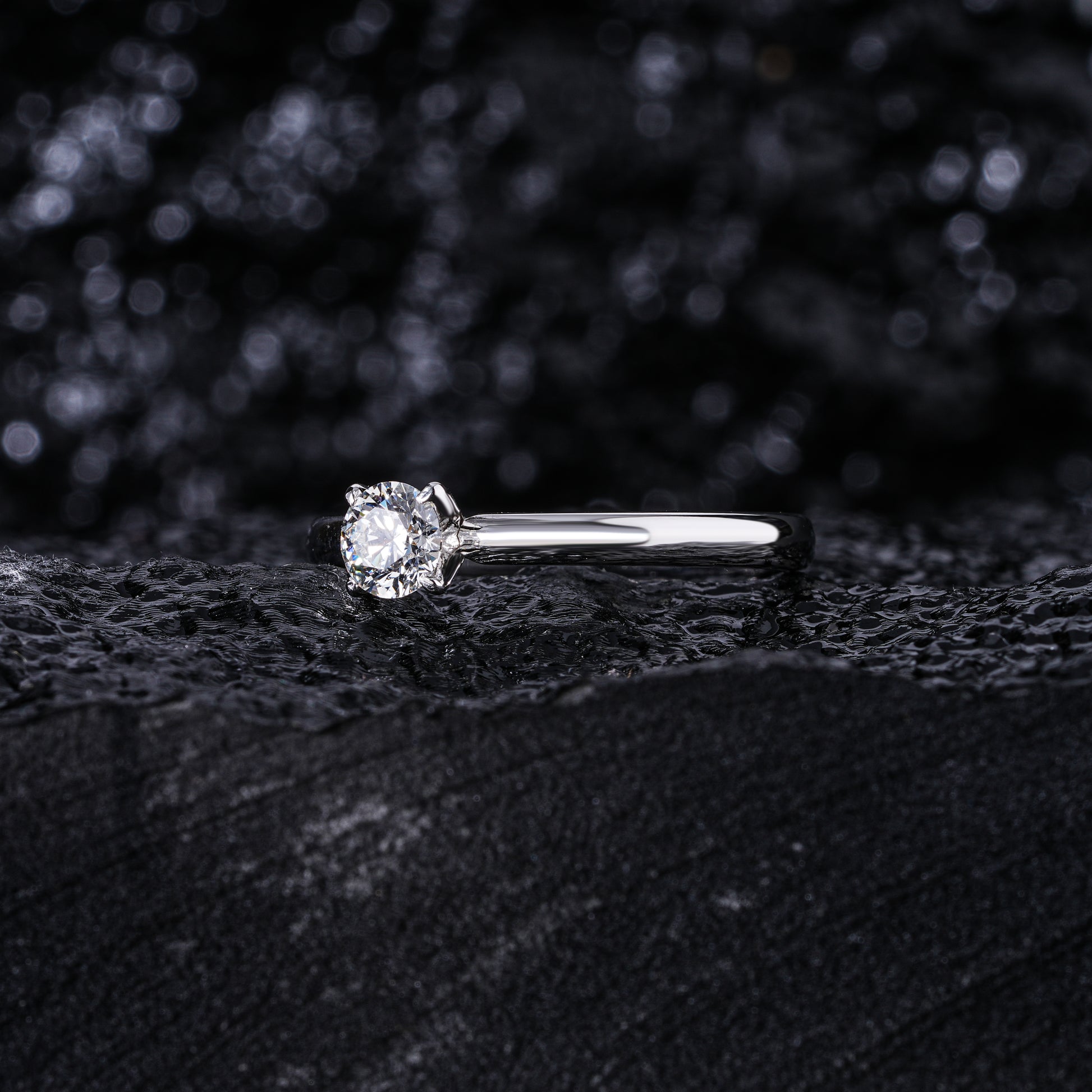 0.5Ct Round Solitaire Engagement Natural Diamond Ring - PearJewels Australia