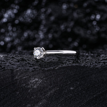 0.5Ct Round Solitaire Engagement Natural Diamond Ring - PearJewels Australia