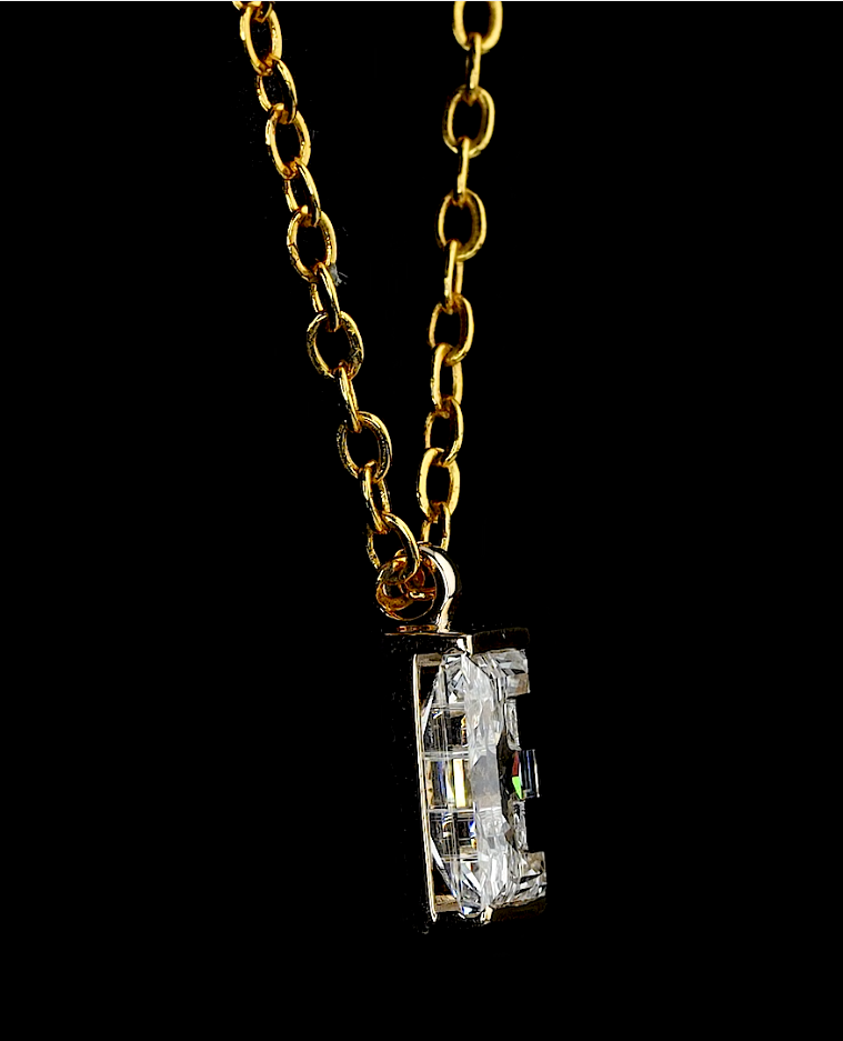 E Initial 7mm Lab-Grown Diamond Letter Pendant Necklace IGI Certified