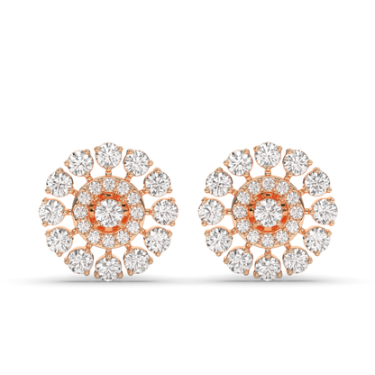 Ethereal Sparkle Round Lab-Grown Diamond Earrings - Pear Jewels