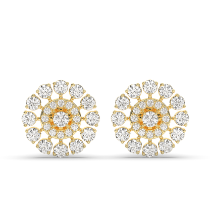 Ethereal Sparkle Round Lab-Grown Diamond Earrings - Pear Jewels