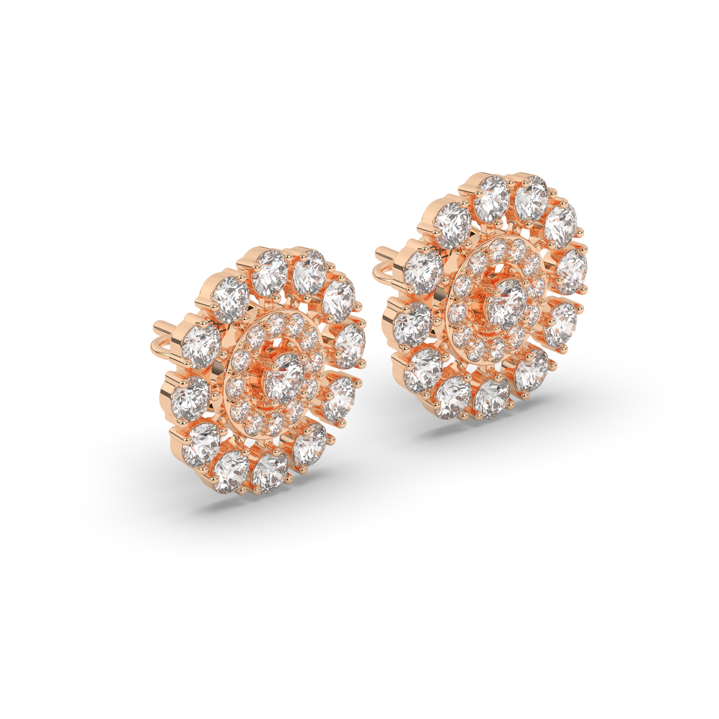 Ethereal Sparkle Round Lab-Grown Diamond Earrings - Pear Jewels