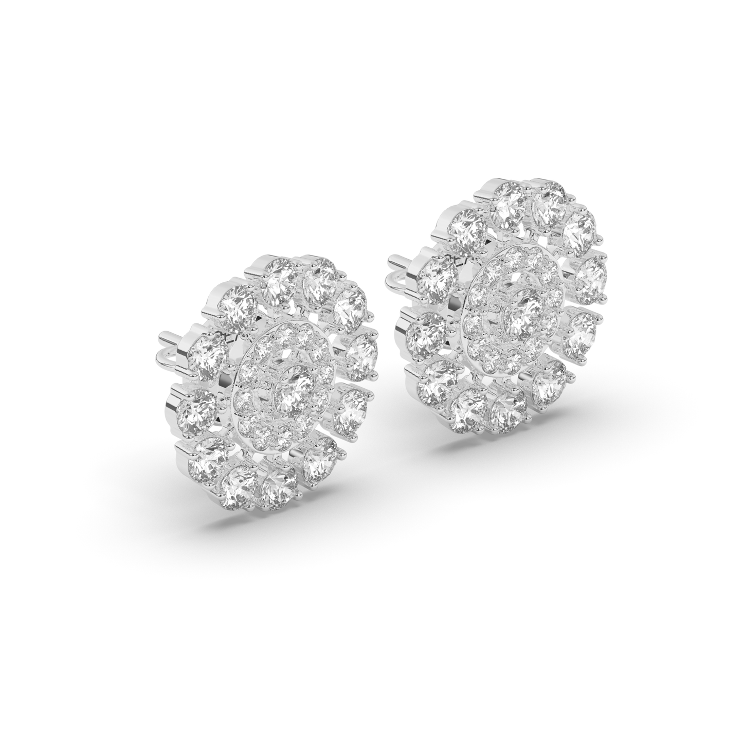 Ethereal Sparkle Round Lab-Grown Diamond Earrings - Pear Jewels