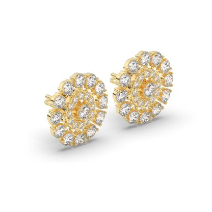 Ethereal Sparkle Round Lab-Grown Diamond Earrings - Pear Jewels