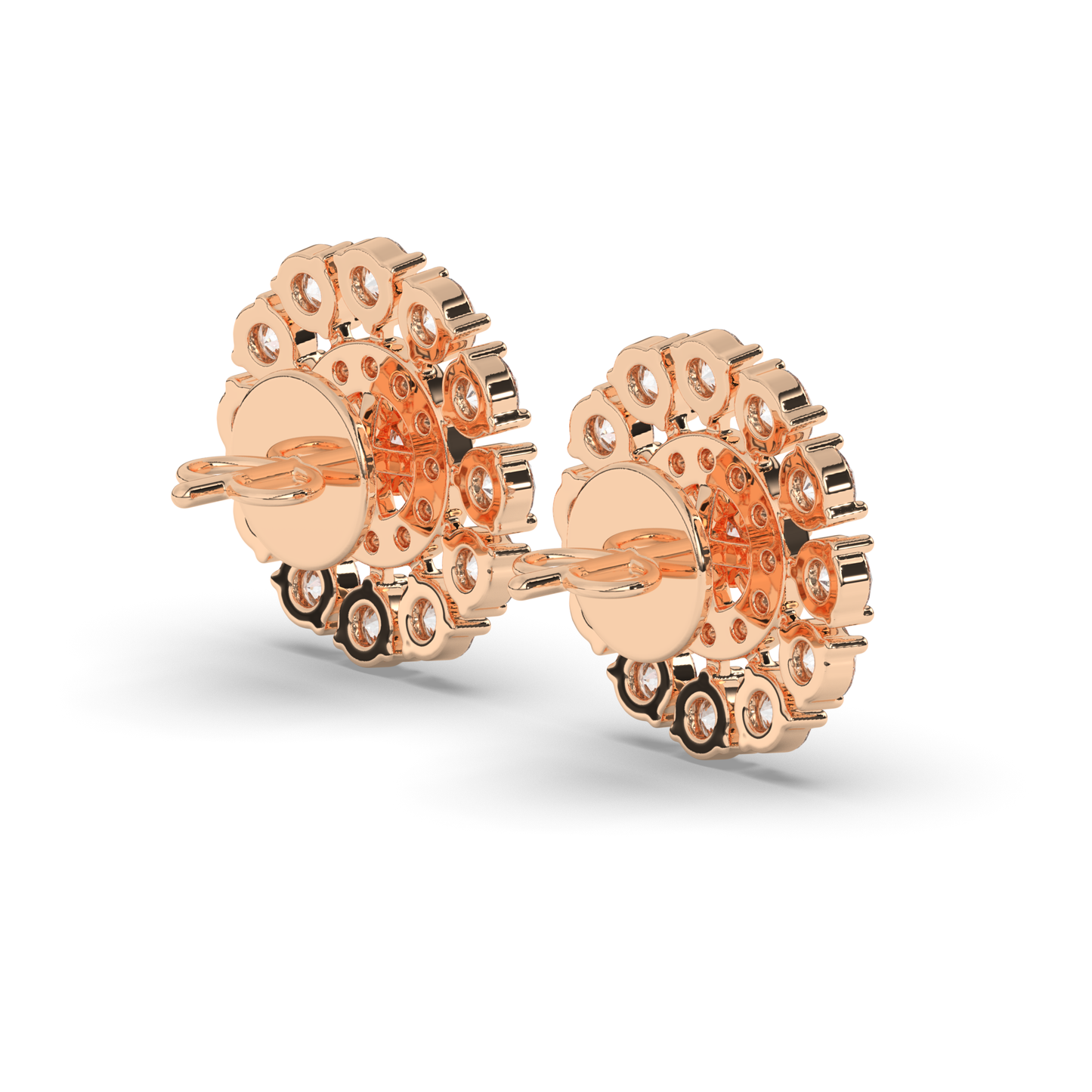 Ethereal Sparkle Round Lab-Grown Diamond Earrings - Pear Jewels