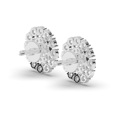Ethereal Sparkle Round Lab-Grown Diamond Earrings - Pear Jewels