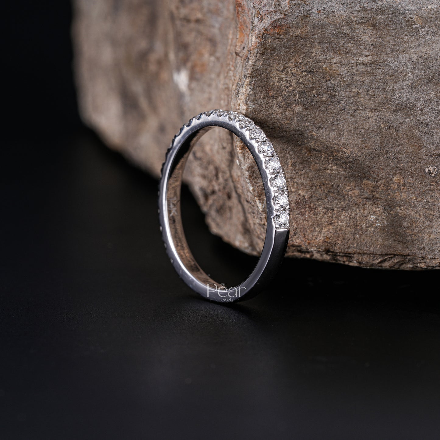 Half Eternity Ring Round Labgrown Diamond Band - Pear Jewels