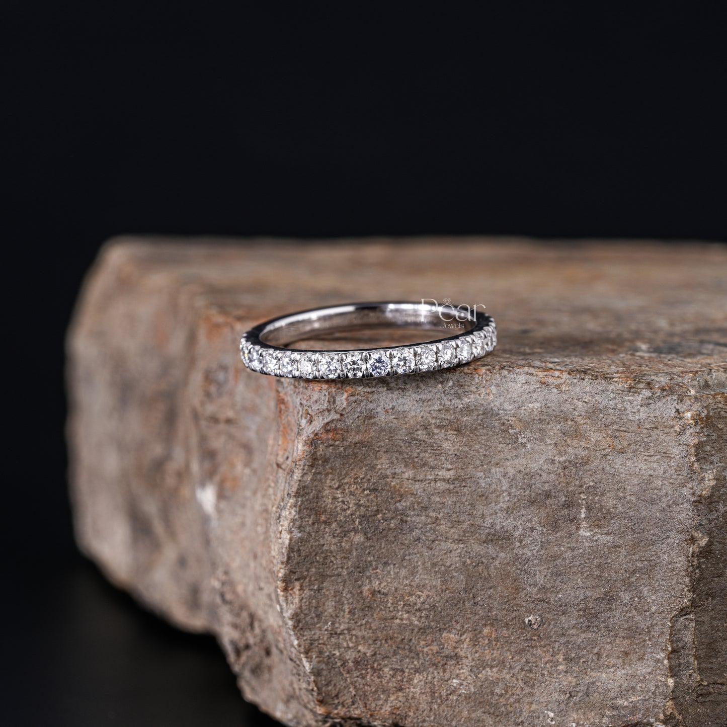 Half Eternity Ring Round Labgrown Diamond Band - Pear Jewels