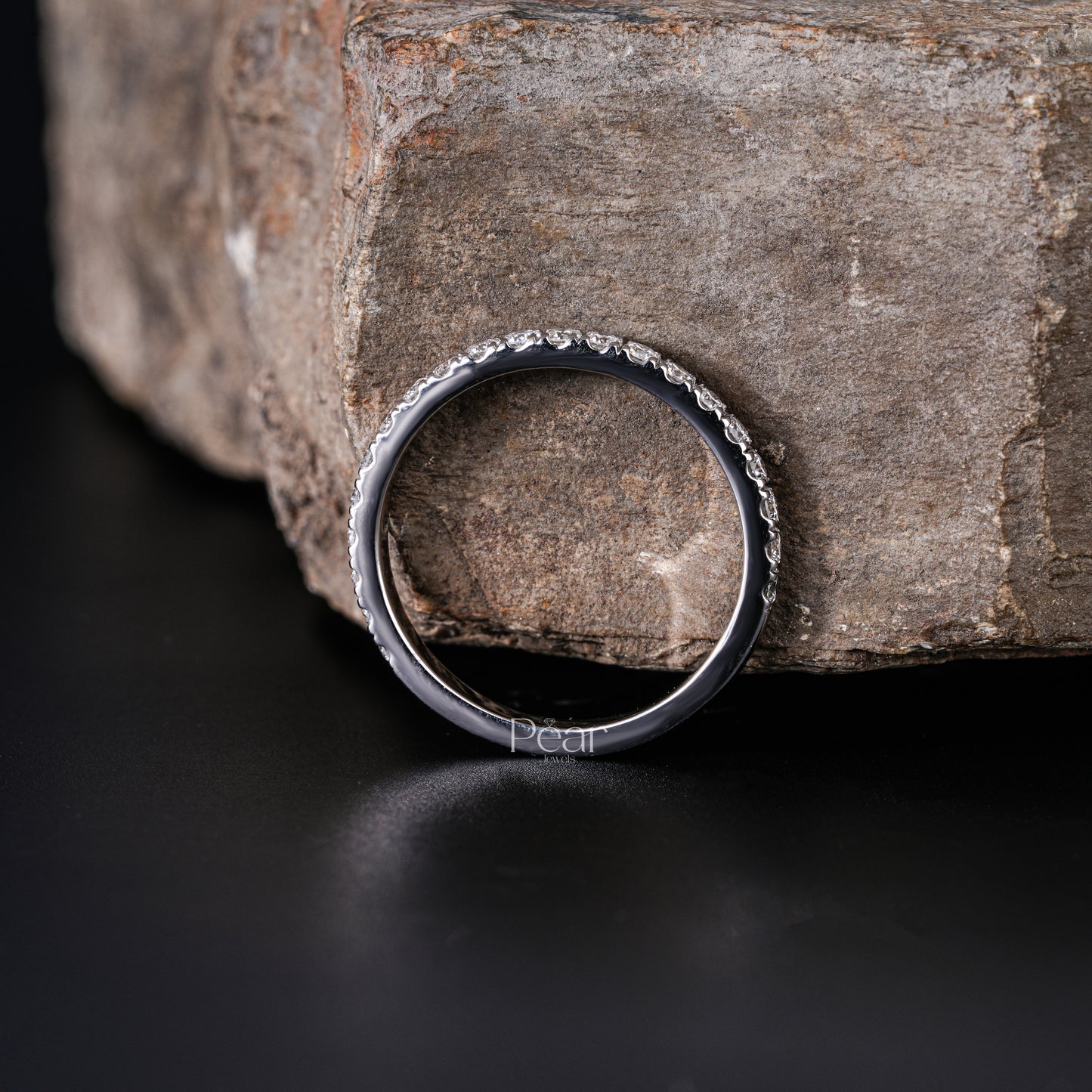 Half Eternity Ring Round Labgrown Diamond Band - Pear Jewels