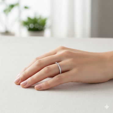 Half Eternity Natural Round Diamond Band - PearJewels Australia