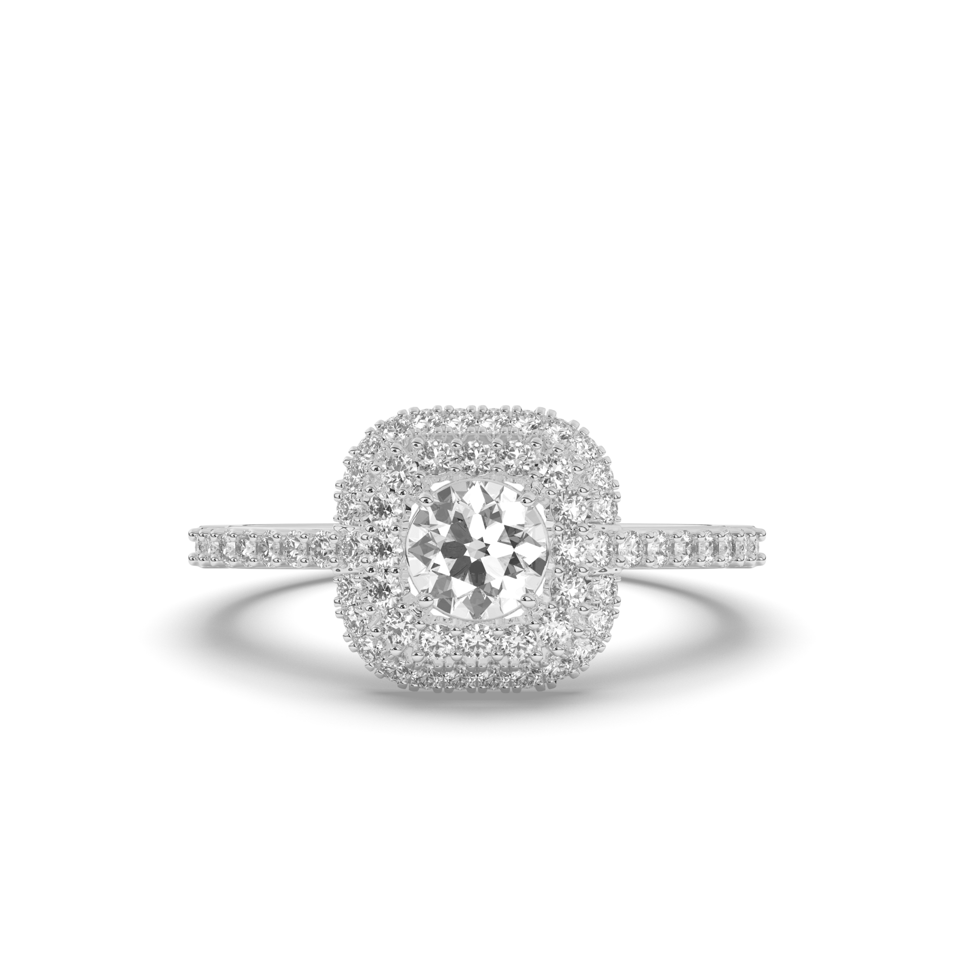 Halo Round Wedding LabGrown Diamond Ring - Pear Jewels