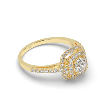 Halo Round Wedding LabGrown Diamond Ring - Pear Jewels