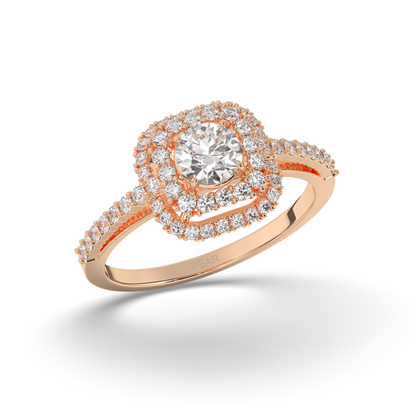 Halo Round Wedding LabGrown Diamond Ring - Pear Jewels