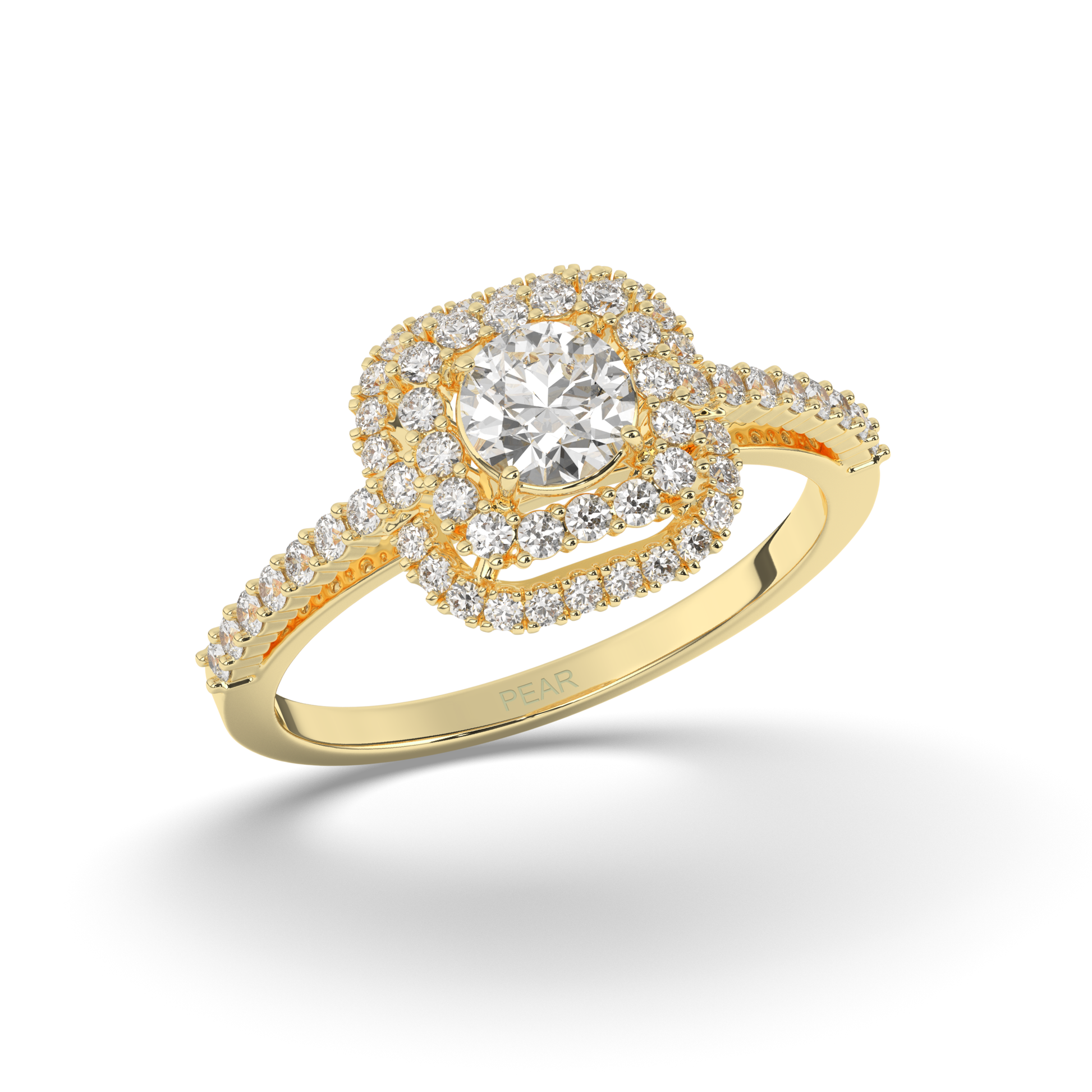 Halo Round Wedding LabGrown Diamond Ring - Pear Jewels