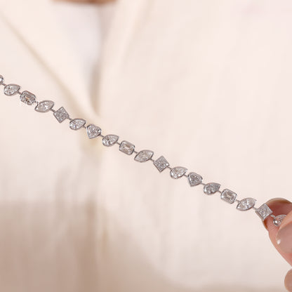 Multi-Shape Lab-Grown Diamond Tennis Bracelet – 0.20CT Each
