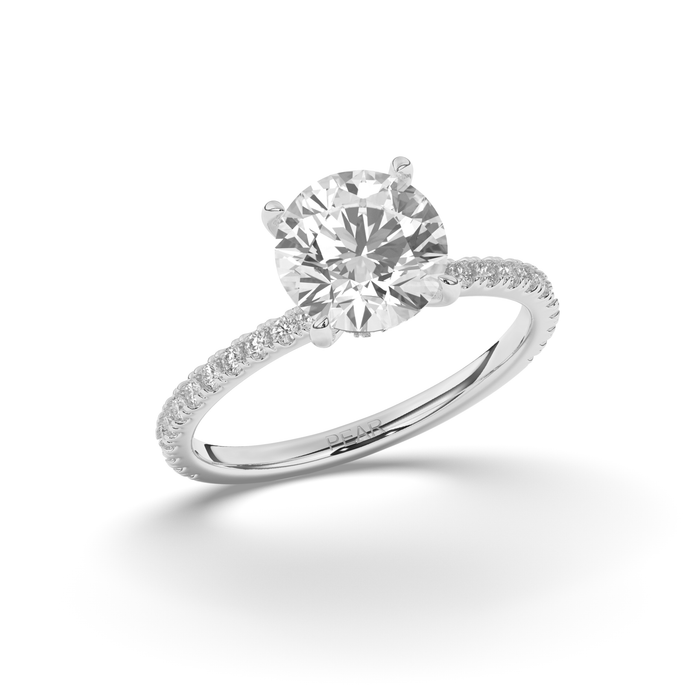 Round Solitaire Lab-Grown Diamonds with Side Stones Ring